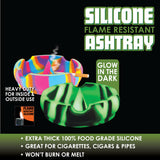 Glow In The Dark Round Silicone Ashtray- Per Retail Ready Wholesale Display 22581
