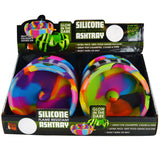 Glow In The Dark Round Silicone Ashtray- Per Retail Ready Wholesale Display 22581
