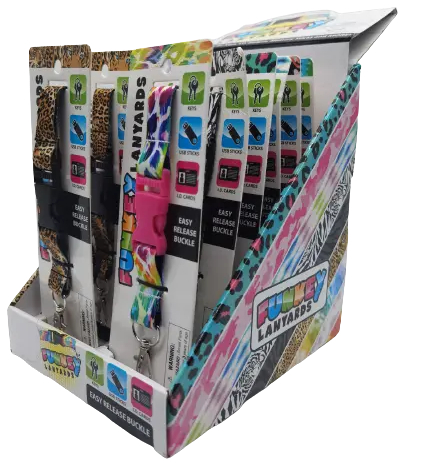 Keychain Lanyard with Detachable Clip - 12 Pieces Per Retail Ready Display 22584 NOVELTY INC