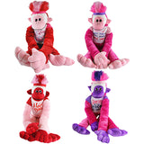 Valentine's Day Jumbo Plush Monkey- 4 Pieces Per Pack 22599