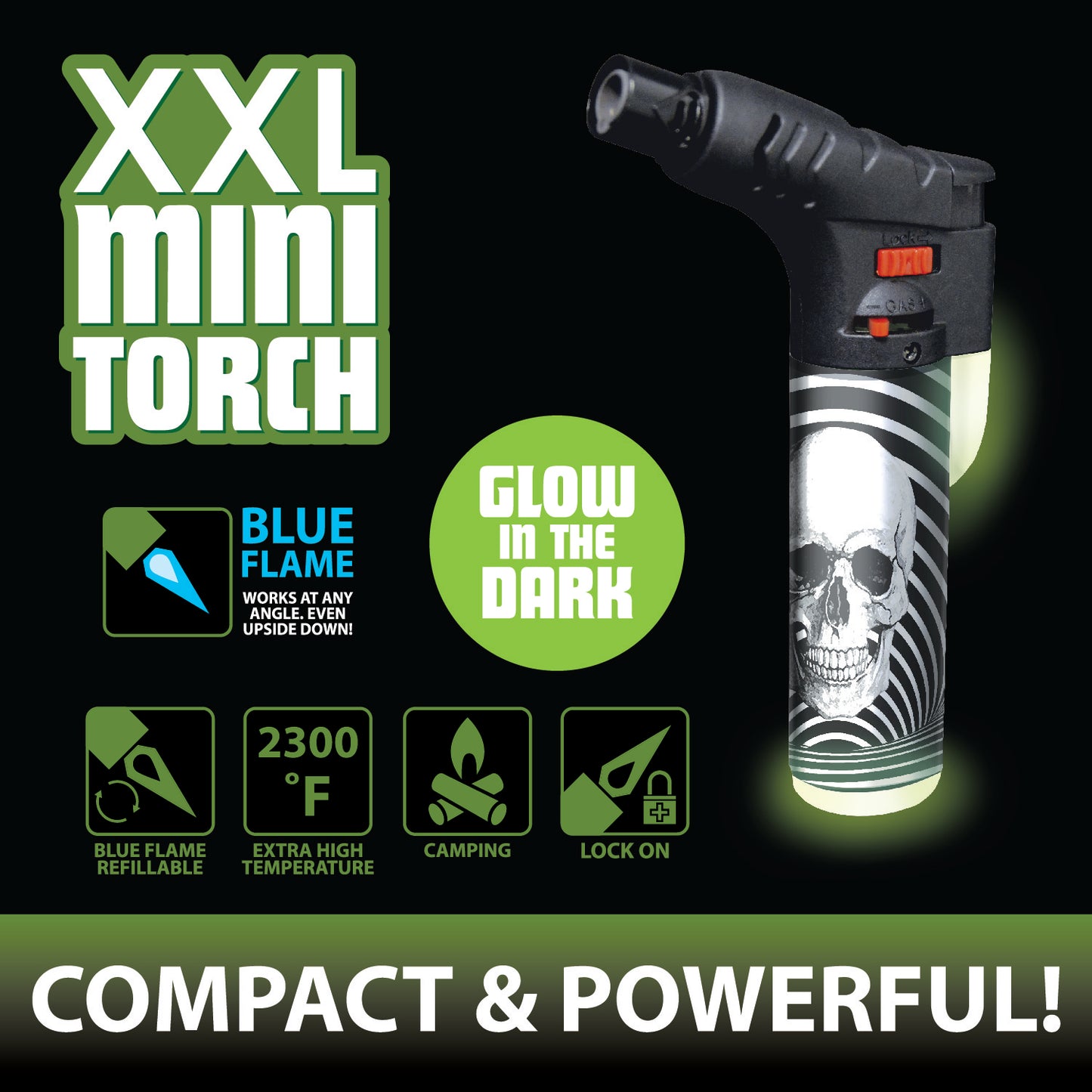 ITEM NUMBER 022611 THIN PRINTED XXL GID TORCH 18 PIECES PER DISPLAY