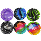 Silicone Wrapped Round Glass Ashtray- 6 Pieces Per Retail Ready Display 22626