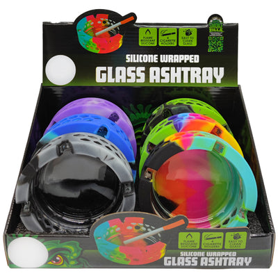 ITEM NUMBER 022626 SILICONE WRAPPED GLASS ASHTRAY 6 PIECES PER DISPLAY