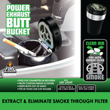 Printed Lid Butt Bucket Ashtray with Power Exhaust Fan- 6 Pieces Per Retail Ready Display 22638