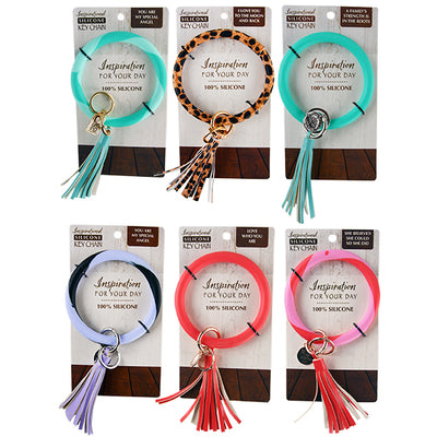ITEM NUMBER 022687 SILICONE RING KEYCHAIN 6 PIECES PER DISPLAY
