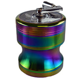Metal 4 Piece Rainbow Grinder with Crank - 6 Pieces Per Retail Ready Display 22703