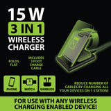 WHOLESALE 3 IN 1 WIRELESS CHARGER 4 PIECES PER DISPLAY 22827