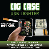 Cigarette Case with USB Coil Lighter- 6 Pieces Per Retail Ready Display 22833