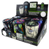 Full Printed Butt Bucket Ashtray with LED Light- 6 Pieces Per Retail Ready Display 22842