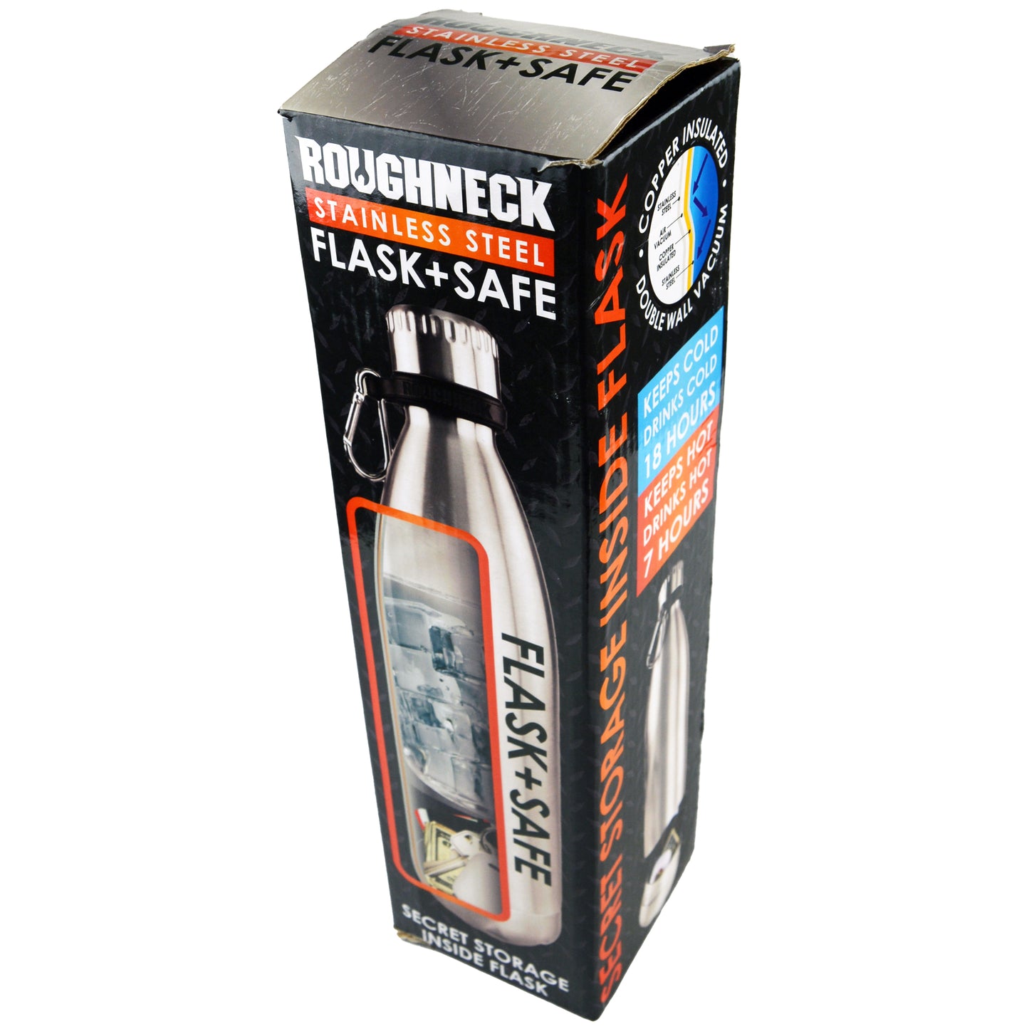 ITEM NUMBER 022931 STAINLESS FLASK SAFE 6 PIECES PER DISPLAY