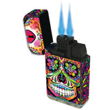 Sugar Skull Dual Torch Lighter- 15 Pieces Per Retail Ready Display 23016