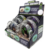 Glow In The Dark Glass Ashtray- 6 Pieces Per Retail Ready Display 23032