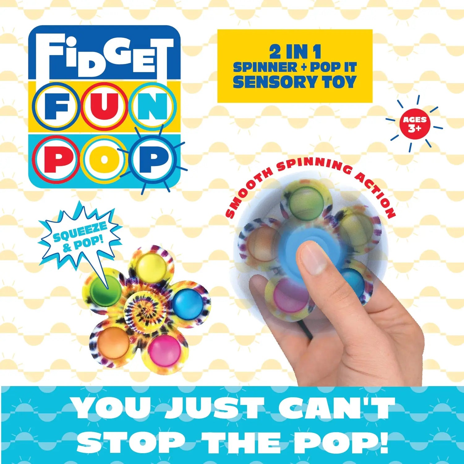 Fidget Pop Spinner Toy - 24 Pieces Per Retail Ready Display 23035 ...