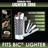 Metal Grinder Lighter Case with Tools- 6 Pieces Per Retail Ready Display 23076
