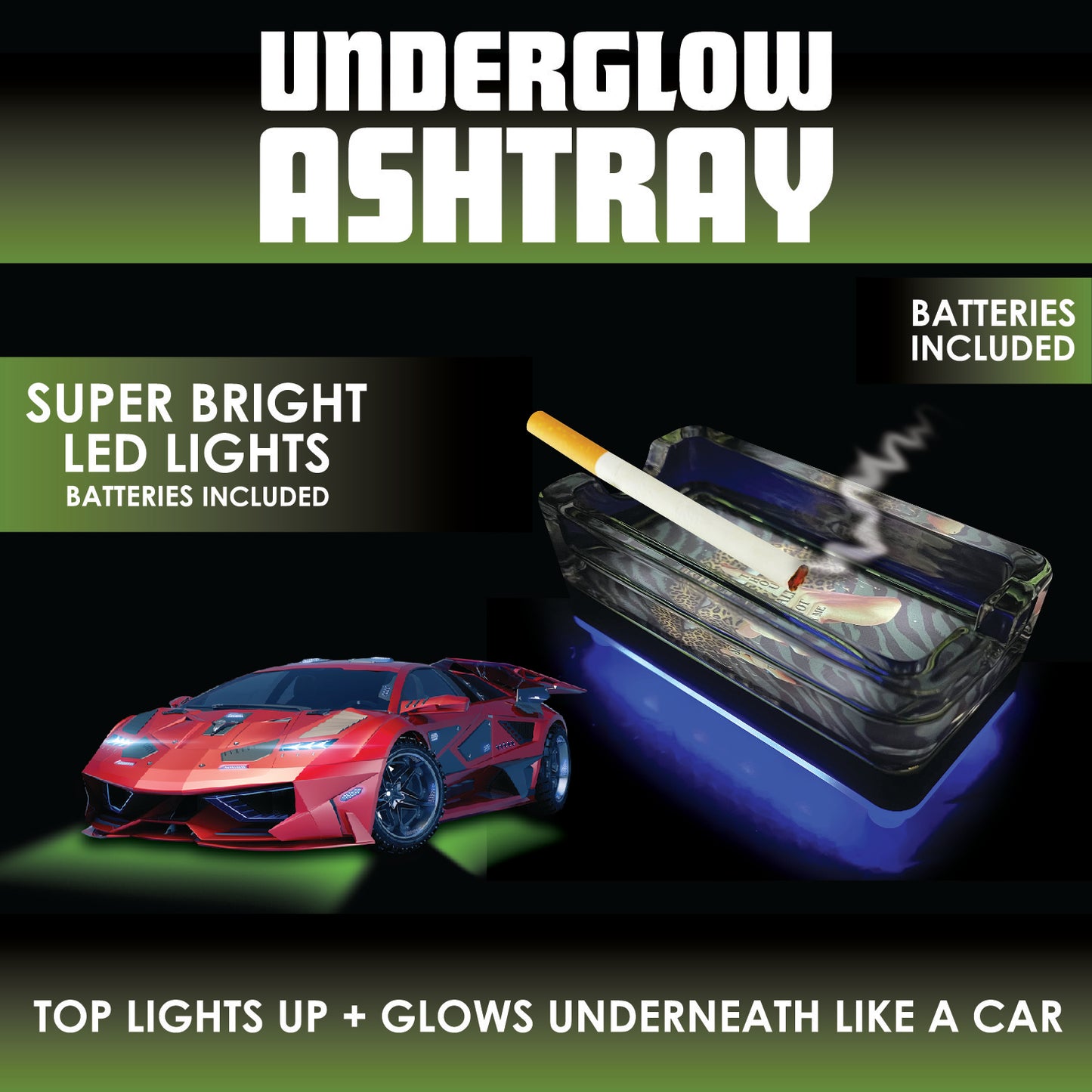 ITEM NUMBER 023103 UNDERGLOW ASHTRAY 6 PIECES PER DISPLAY