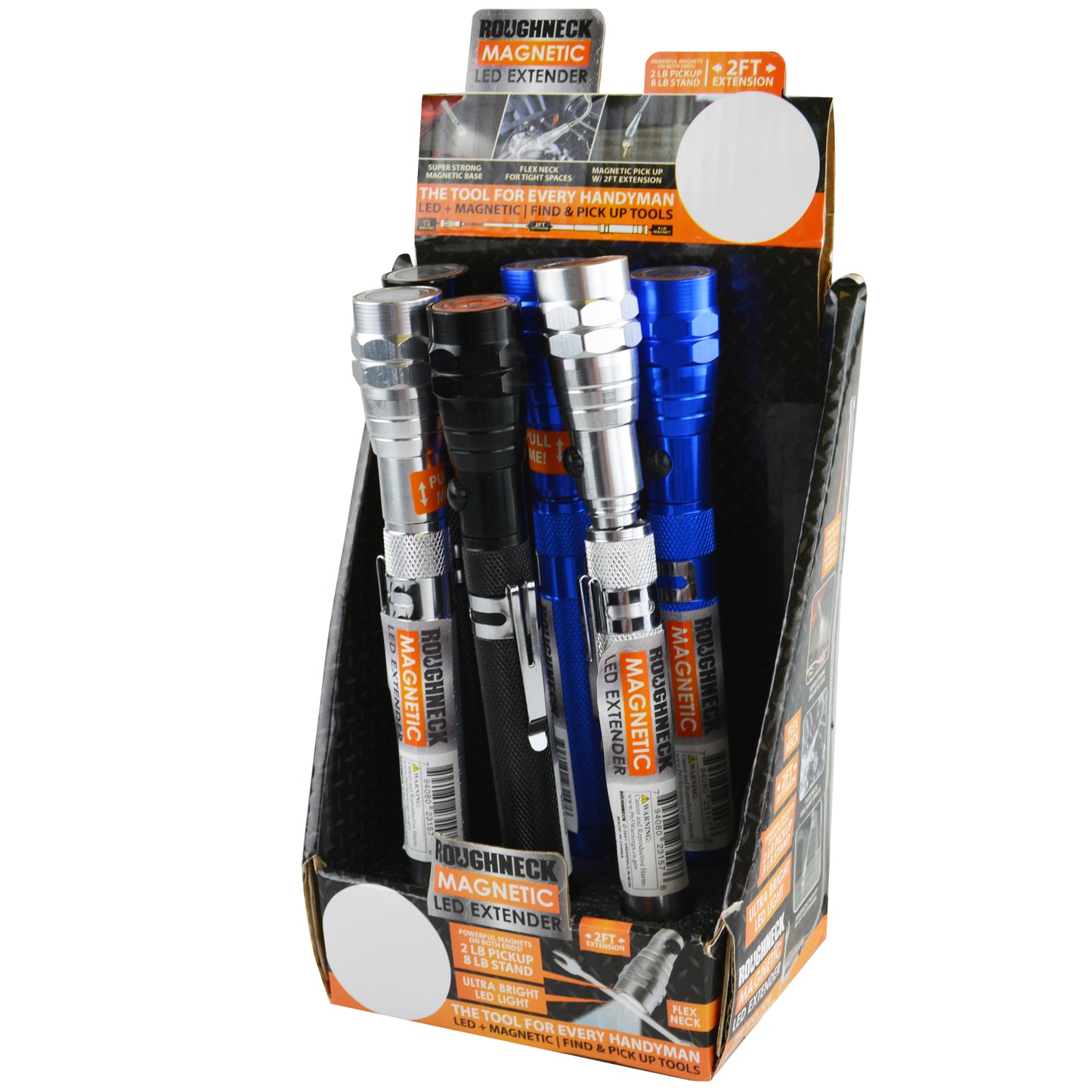 ITEM NUMBER 023157 MAGNETIC EXTEND TOOL FLASHLIGHT 6 PIECES PER DISPLAY