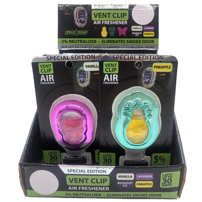 ITEM NUMBER 023161 METALLIC VENT CLIP AIR FRESHENER 12 PIECES PER DISPLAY