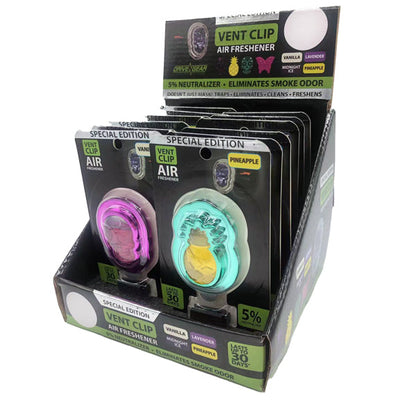 ITEM NUMBER 023161 METALLIC VENT CLIP AIR FRESHENER 12 PIECES PER DISPLAY