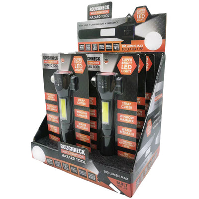 ITEM NUMBER 023180 ROUGHNECK MULTI-FUNCTION HAZARD TOOL FLASHLIGHT 6 PIECES PER DISPLAY
