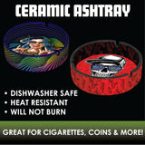 Ceramic Ashtray with Assorted Designs- 6 Pieces Per Retail Ready Display 23226