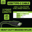ITEM NUMBER 023227 3FT CLOTH USB 3.1 USB-TO-USB-C CABLE 4 PIECES PER PACK