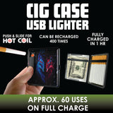 Cigarette Case with USB Coil Lighter- 8 Pieces Per Retail Ready Display 23235