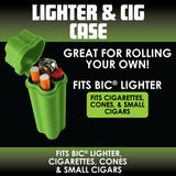 Plastic Lighter & Cigarette Case- 24 Pieces Per Retail Ready Display 23240