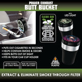 Printed Lid Butt Bucket Ashtray with Power Exhaust Fan- 6 Pieces Per Retail Ready Display 23255