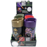 Full Print Glass Butt Bucket Ashtray with Assorted Designs- 6 Per Retail Ready Wholesale Display 23291