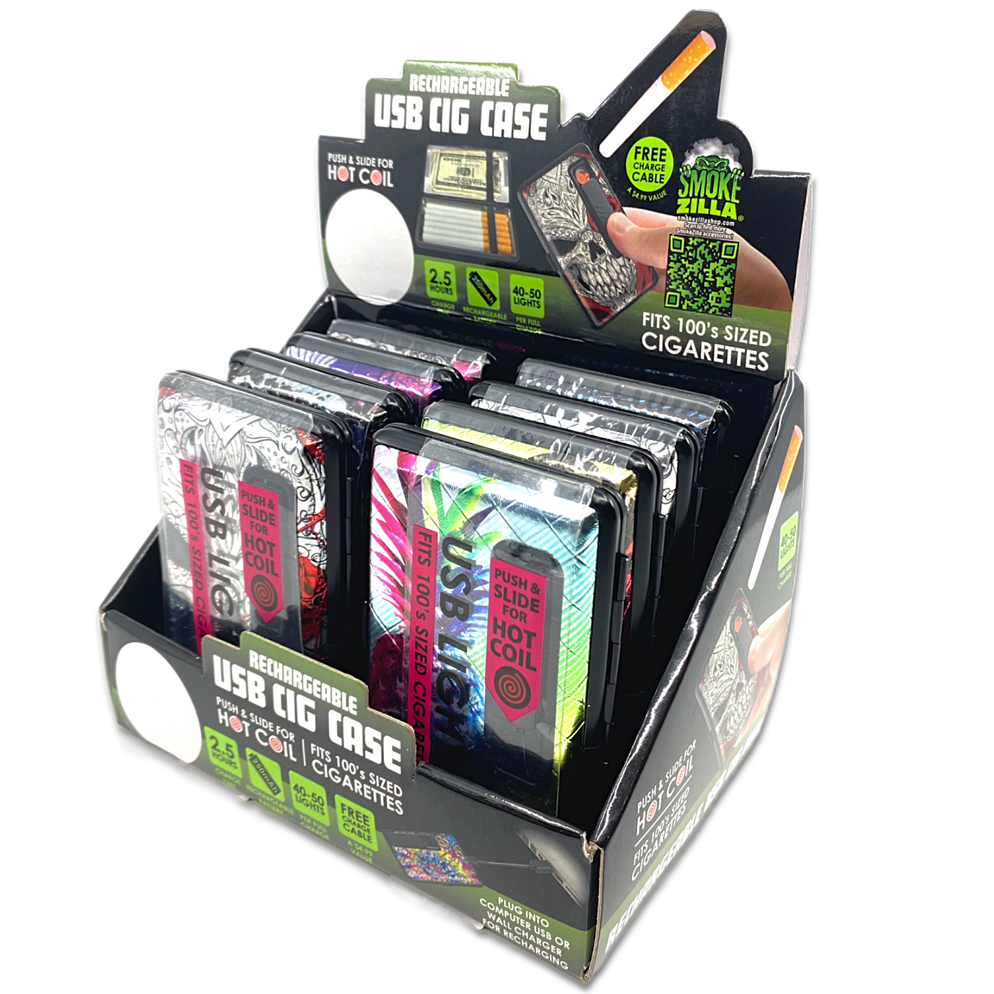 ITEM NUMBER 023303 100s USB CIG CASE 8 PIECES PER DISPLAY