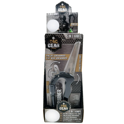 ITEM NUMBER 023304 5-IN-1 CARABINER KNIFE TOOL 6 PIECES PER DISPLAY