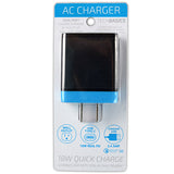 AC Wall Charger with Dual USB / USB-C Ports 18W- 6 Pieces Per Retail Ready Display 23312