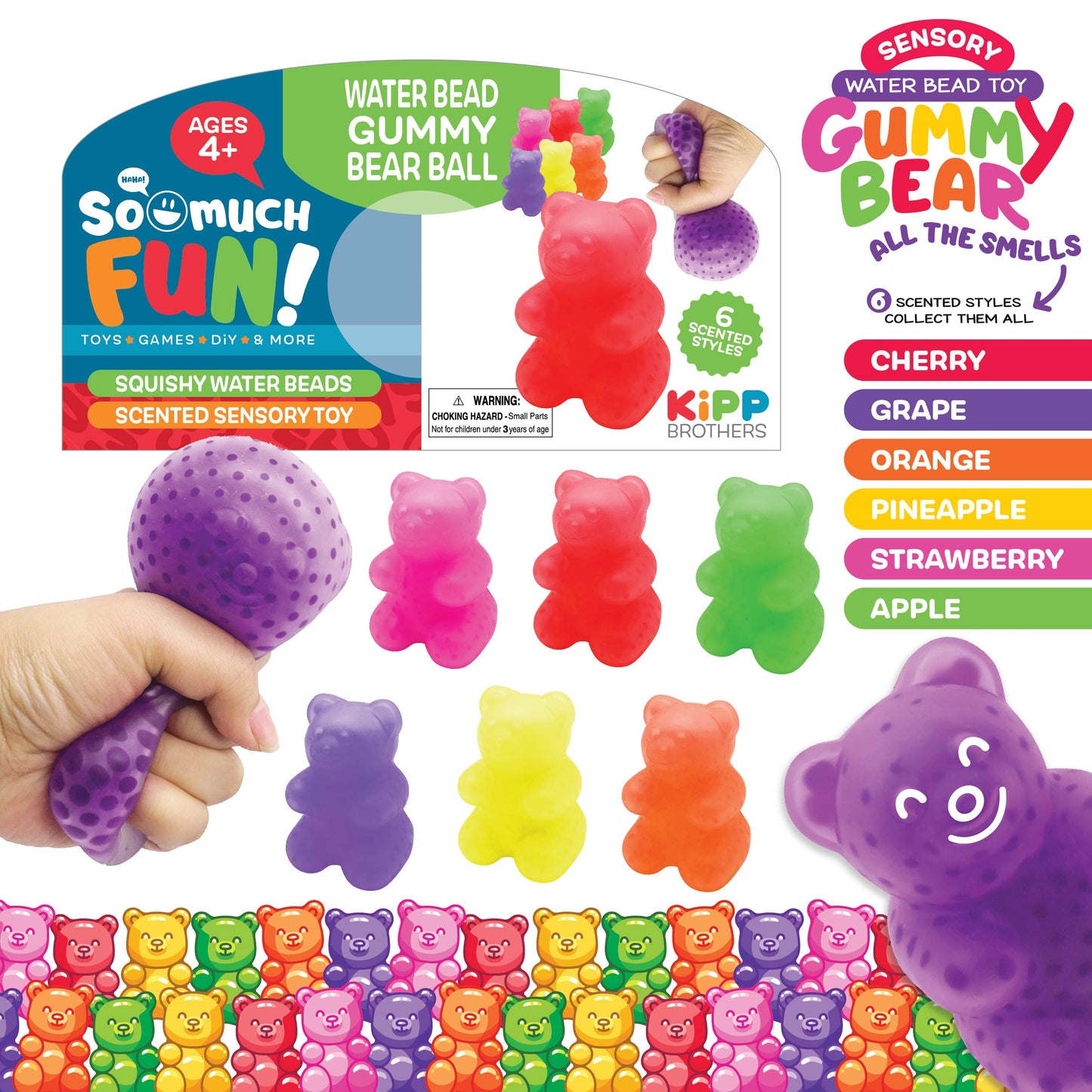 ITEM NUMBER 023355 SCENTED GUMMY BEAR WATER BEADBALL 12 PIECES PER PACK