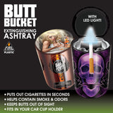 Full Print Butt Bucket Ashtray with LED Light- 6 Pieces Per Retail Ready Display 23385