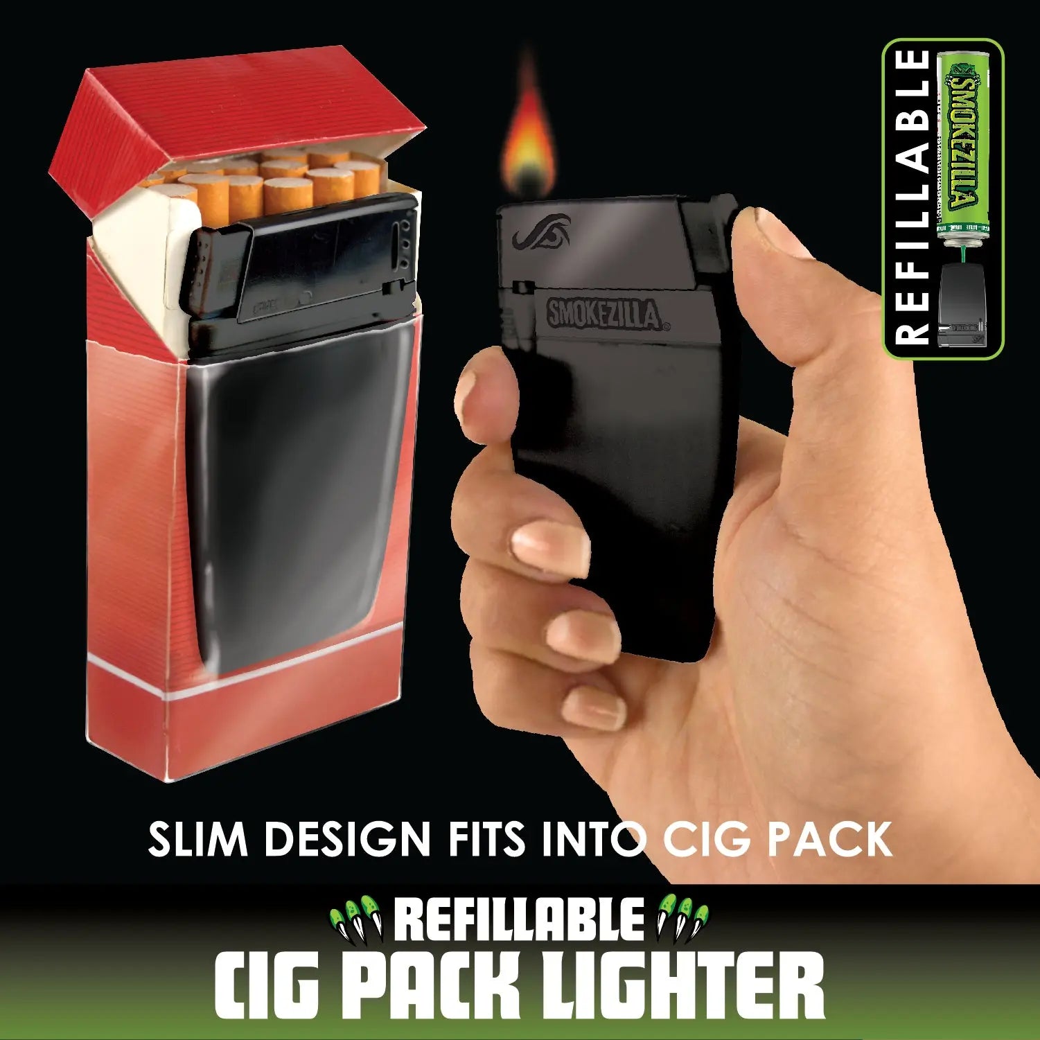 Cigarette Pack Thin Lighter - 12 Pieces Per Retail Ready Display 23483 ...