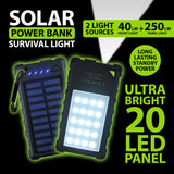 Rechargeable Solar Power Bank with LED Survival Light- 4 Pieces Per Retail Ready Display 23517
