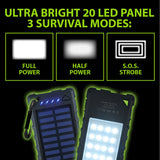 Rechargeable Solar Power Bank with LED Survival Light- 4 Pieces Per Retail Ready Display 23517