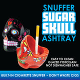 3D Ceramic Skull Snuffer Ashtray- 6 Per Retail Ready Wholesale Display 23535