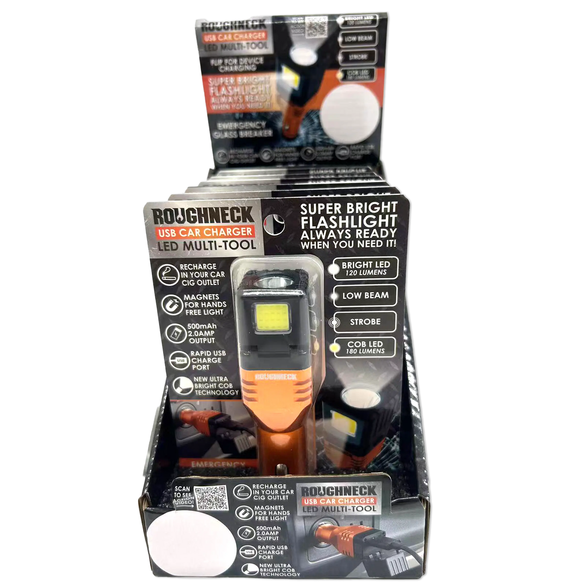 ITEM NUMBER 023693 ROUGHNECK USB DC CAR CHARGER FLASHLIGHT 6 PIECES PE ...