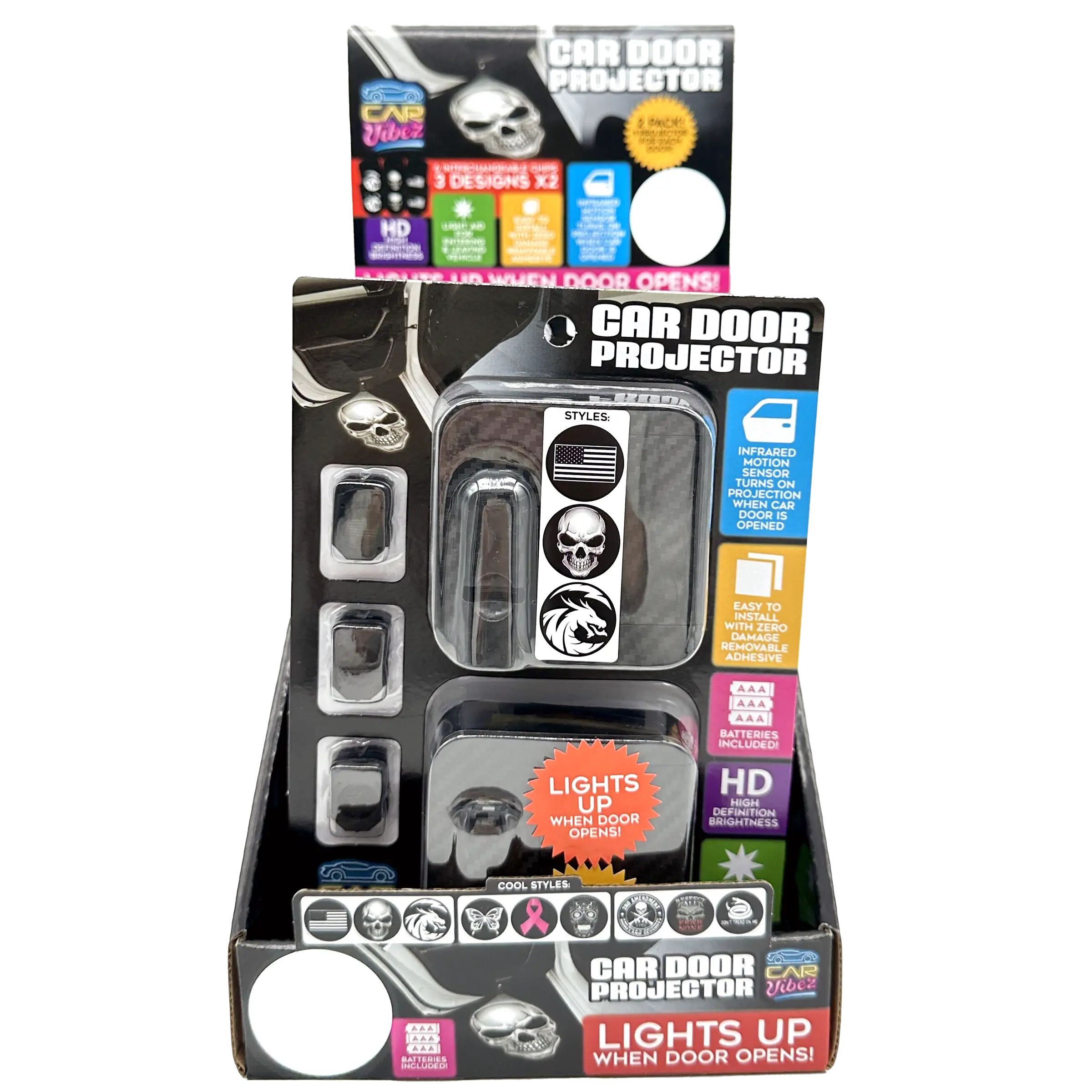Car Door Light Projector with Assorted Designs - 6 Pieces Per Car Door Light Projector with Assorted Designs - 6 Pieces Per