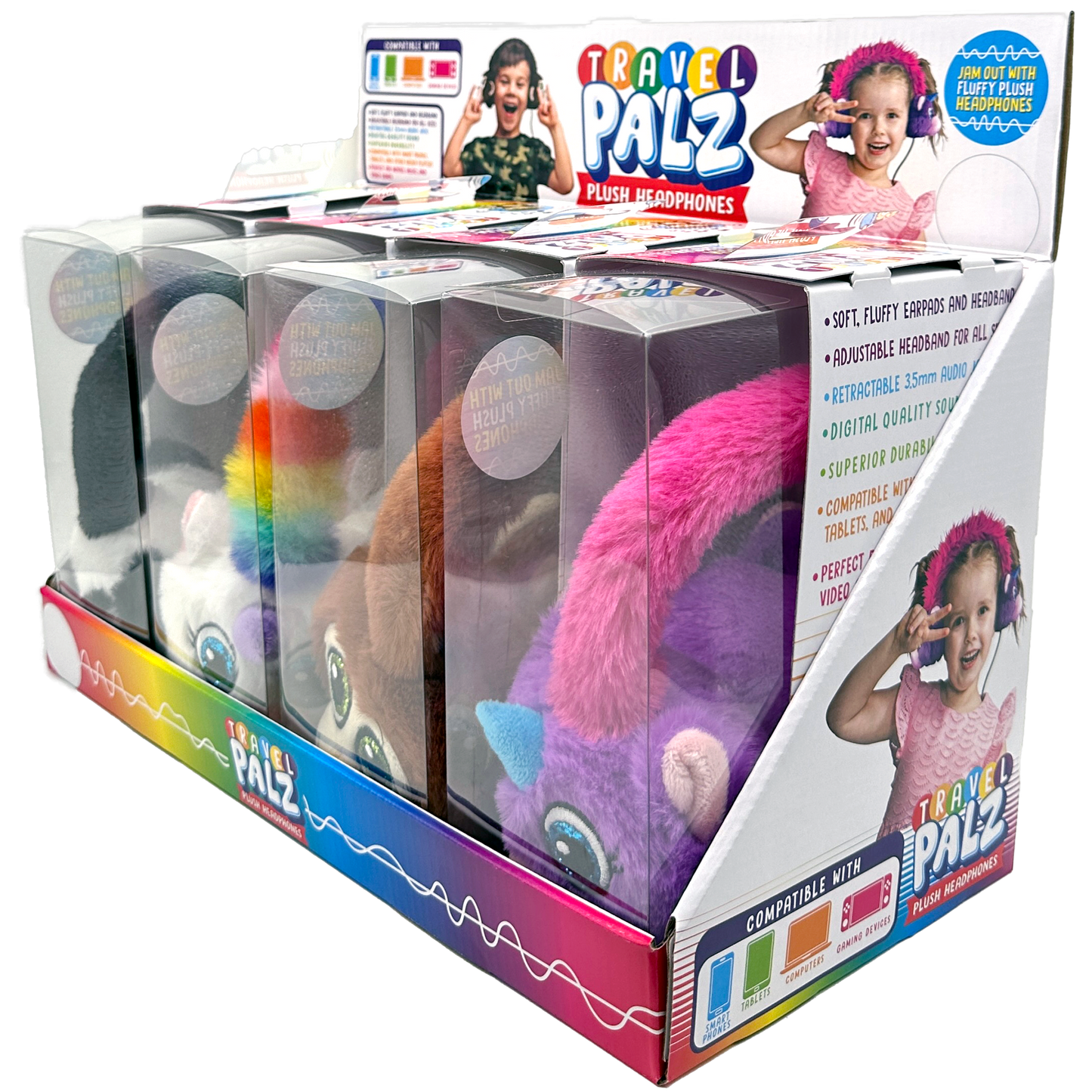 ITEM NUMBER 023699 PLUSH HEADPHONES 4 PIECES PER DISPLAY