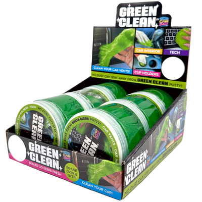 ITEM NUMBER 023718 GREEN CLEAN CAR PUTTY 6 PIECES PER DISPLAY