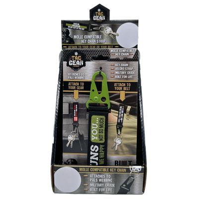 ITEM NUMBER 023722 TAC GEAR KEY CHAIN MOLLE STRAP 6 PIECES PER DISPLAY
