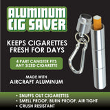 Metal Tube Cigarette Saver with Carabineer- 12 Pieces Per Retail Ready Display 23865