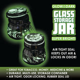 Glow in The Dark Glass Storage Jar - 6 Pieces Per Retail Ready Display 23960