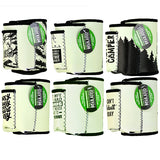 Neoprene Glow In The Dark Bottle Suit Coozie with Cigarette Pouch- 6 Pieces Per Retail Ready Display 24192