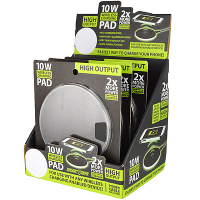 ITEM NUMBER 024211 10W HIGH OUTPUT WIRELESS CHARGE PAD 4 PIECES PER DISPLAY