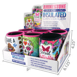 Neoprene Rhinestone Can & Bottle Cooler Coozie- 6 Per Retail Ready Display 24236
