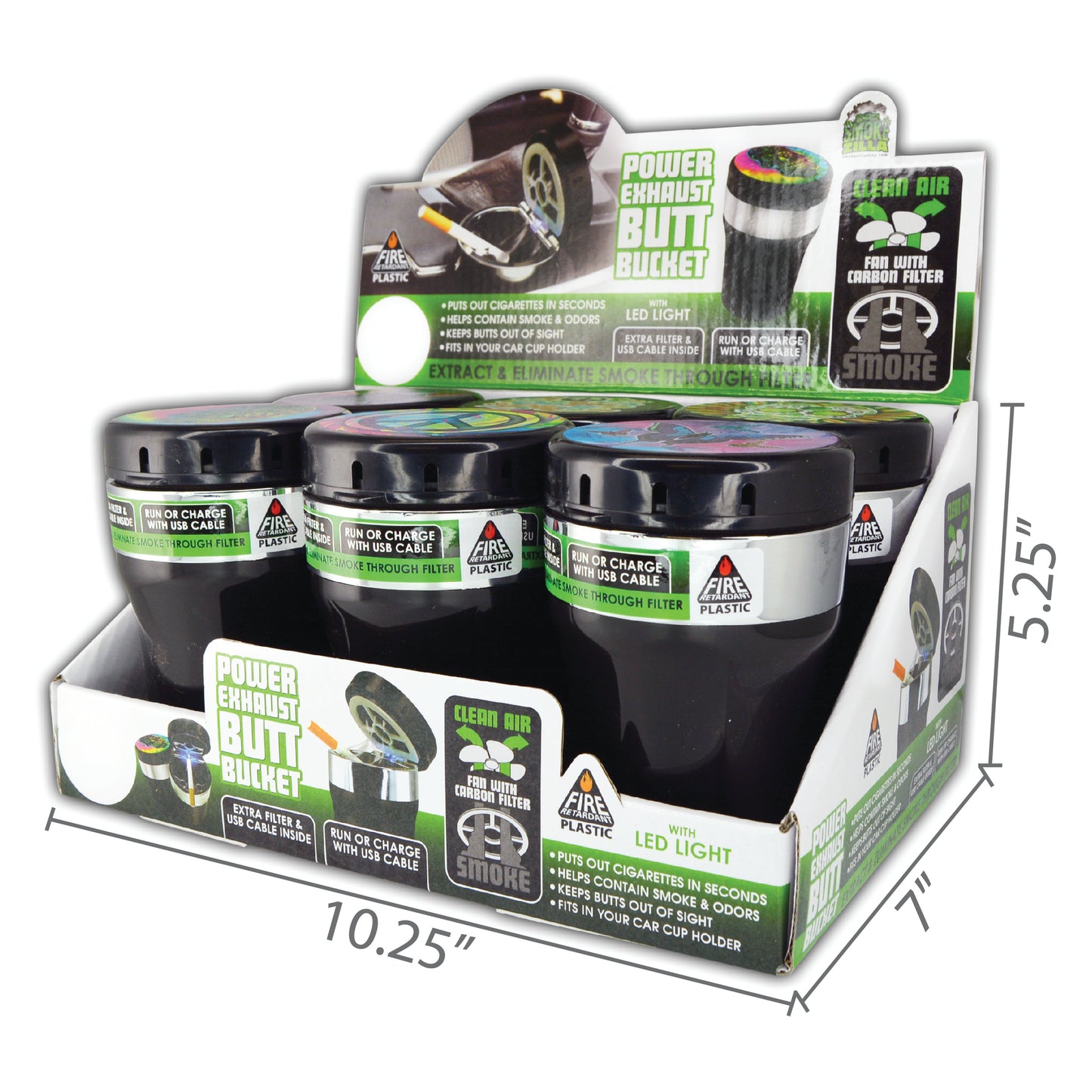 ITEM NUMBER 024394 BUTT BUCKET SMOKE EATER 6 PIECES PER DISPLAY