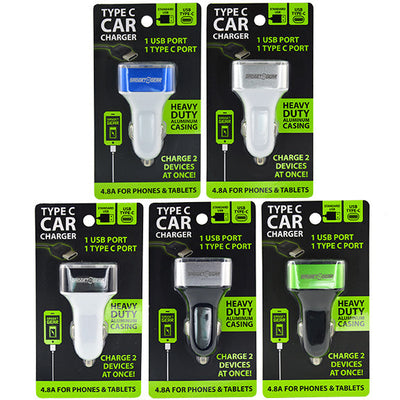 ITEM NUMBER 024491 USB / USB-C CAR CHARGER 6 PIECES PER DISPLAY